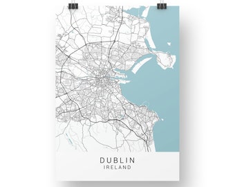 Dublin Map Print, Dublin Poster, Dublin Wall Art, Dublin Map, Dublin Art Print, Minimalist Wall Art, A4 Print