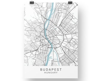 Budapest Map Print, Budapest Poster, Budapest Wall Art, Budapest Map, Budapest Art Print, Minimalist Wall Art, A4 Print