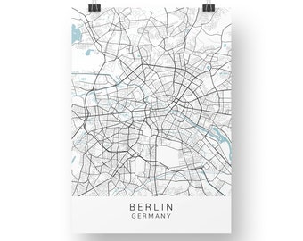 Berlin Map Print, Berlin Poster, Berlin Wall Art, Berlin Map, Berlin Art Print, Minimalist Wall Art, A4 Print