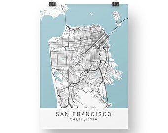 San Francisco Map Print, San Francisco Poster, San Fran Map, San Fran Art Print, Minimalist Art, A4 Print