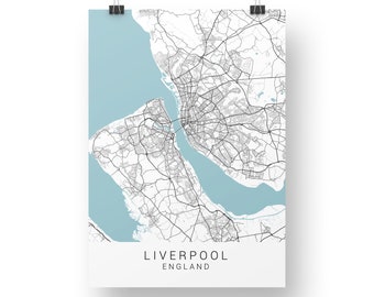 Liverpool Map Print, Liverpool Poster, Liverpool Wall Art, Liverpool Map, Minimalist Wall Art, A4 Print