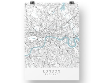 London Map Print, London Poster, London Wall Art, London Map, London Art Print, Minimalist Wall Art, A4 Print