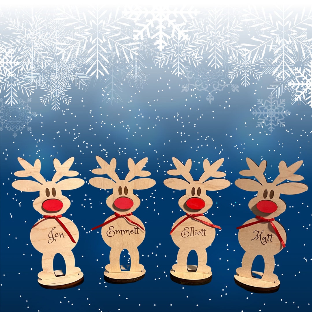 Personalized Reindeer Decor Reindeer Place Settings Reindeer Etsy