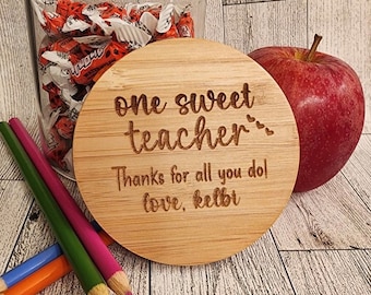 Personalized Teacher Gift | Teacher Candy Jar, Teacher Appreciation Gift, Personalized Glass Jar, Custom Teacher Gift, Personalized Gift