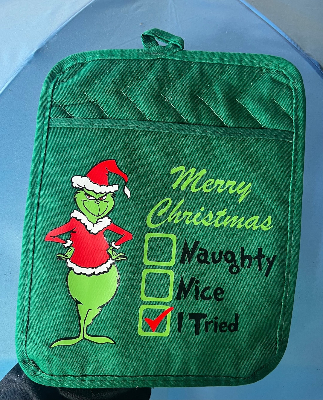 Grinch Themed Pot Holders Grinch Decor, Grinch Kitchen, Christmas Pot Holder, Personalized Pot