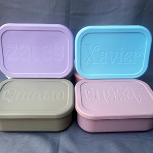 Personalizowane silikonowe pudełko bento, pudełko na lunch dla maluchów, silikonowe pudełko na lunch, powrót do szkoły, spersonalizowane pudełko bento, spersonalizowany powrót do szkoły
