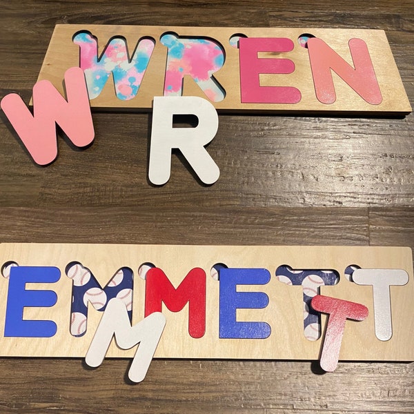 Wooden Name Puzzles - Personalized, Custom, Name Puzzle Baby, Themed Puzzle, Montessori, Gifts for kids, Holiday Shop, Personalized Puzzles