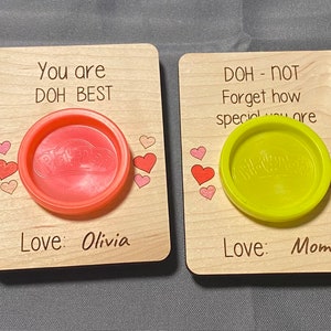Tarjetas de Play-Doh - Regalos de fiesta - Regalos de fiesta, Tarjetas de madera, Tarjeta personalizada, Regalo de Play-Doh, Regalo, Regalo para fiesta, Agradecimiento, Recuerdos para niños