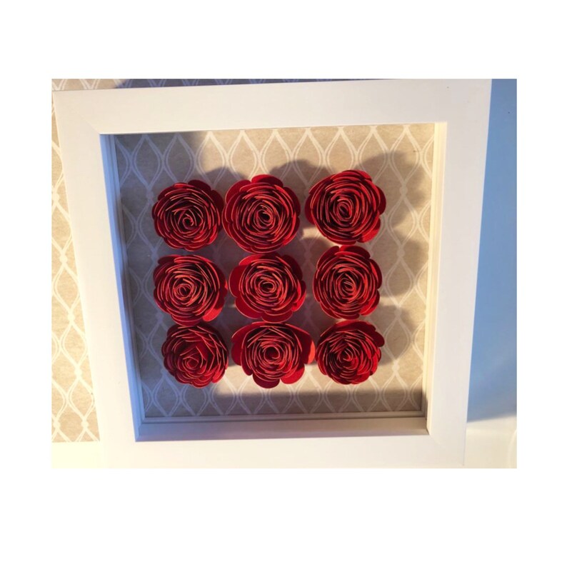 Paper Flower Box Frame Rose Anniversary Gift Etsy UK