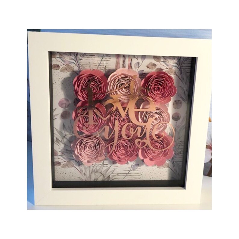 Paper Flower Box Frame Rose Anniversary Gift Etsy UK