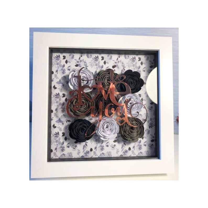 Paper Flower Box Frame Rose Anniversary Gift Etsy UK