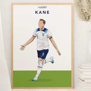 Harry Kane Poster Wall Art Football Soccer England FC Poster Modern Abstract Wall Hanging Fan Merch Minimalist Home Décor Gift