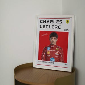 Charles Leclerc Poster Printable Wall Art Formula One Print Sports Wall Hanging Motorsport F1 Car Lover Ferrari Racing Gift Digital Download