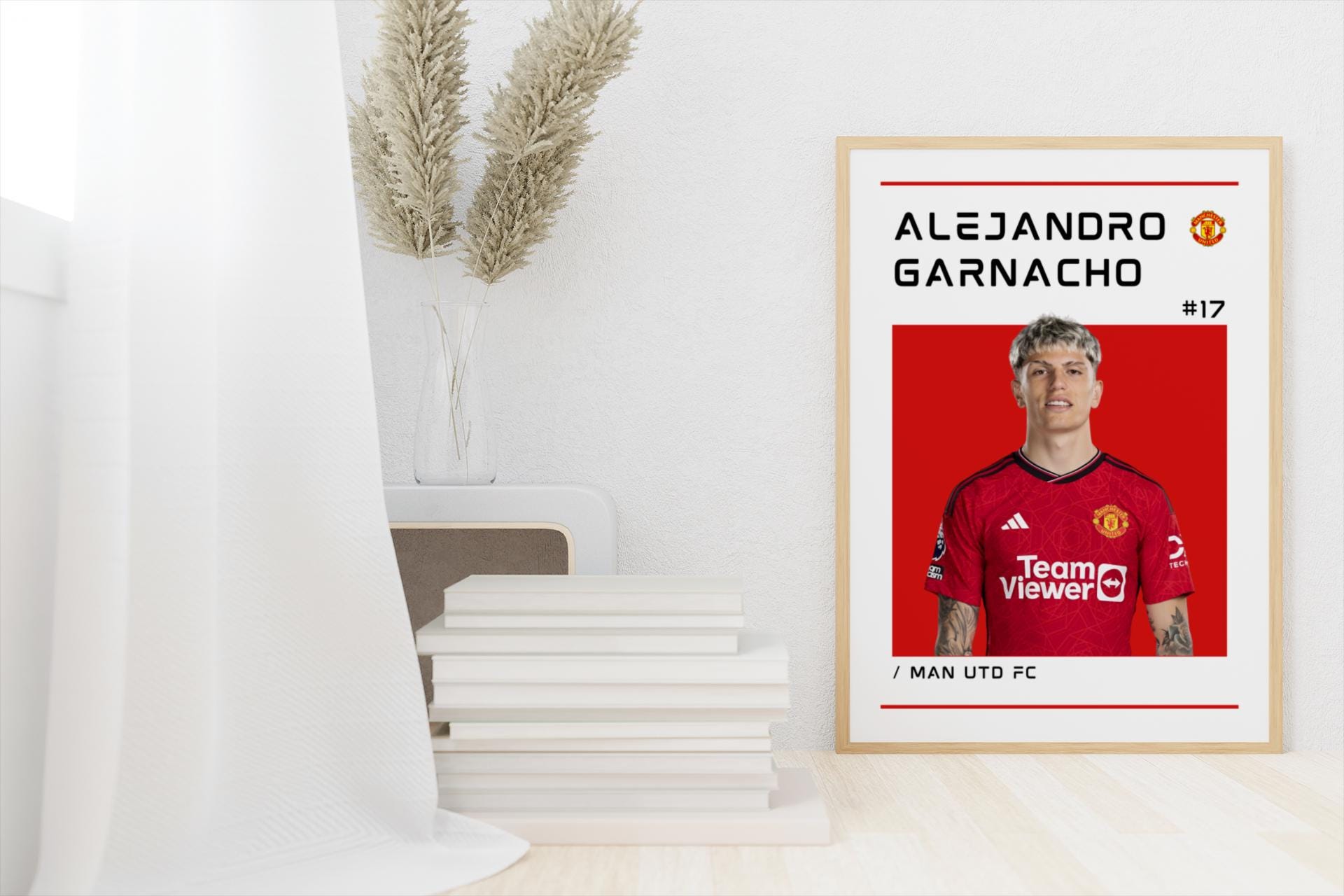 Manchester United FC Garnacho Poster – A3 (29,7 X 42 Cm), Fußball-Wandkunst Für Zuhause