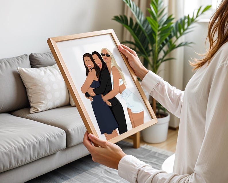 Inque Face Less Custom Faceless Portrait, Personalised Friendship Gift, Custom Art ...