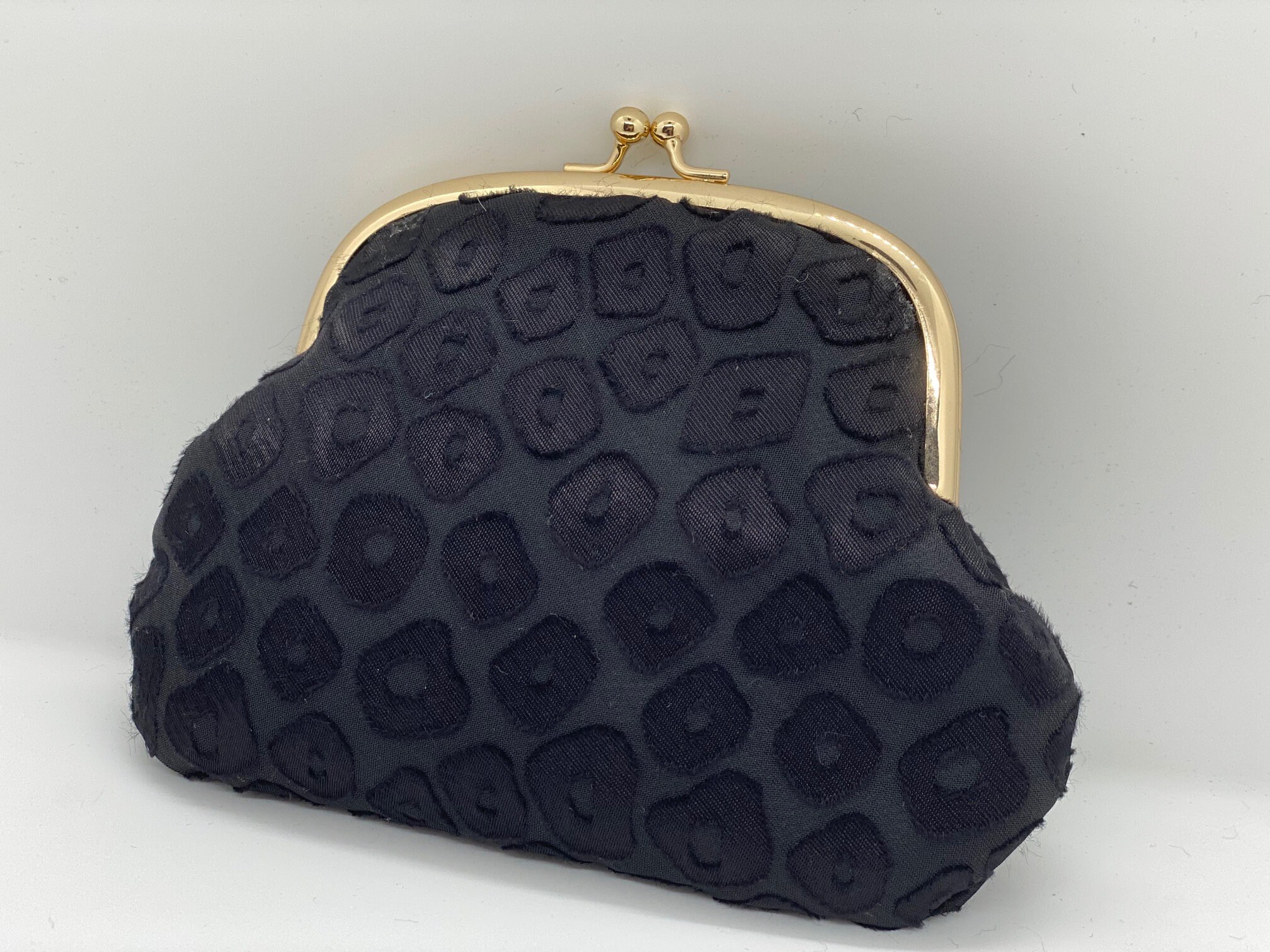 Black Evening Clutch Gold Clasp Etsy Australia