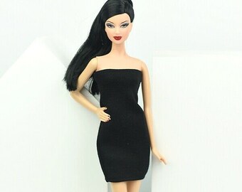 barbie doll in black dress