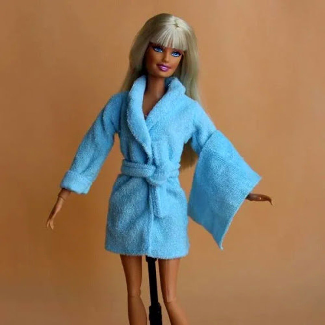 3 Pc Barbie Bathrobe Set Bathrobe Belt Towel Barbie Etsy