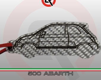 500 abarth carbon fiber keychain | With custom name or logo | Made in Italy | Car enthusiast gift
