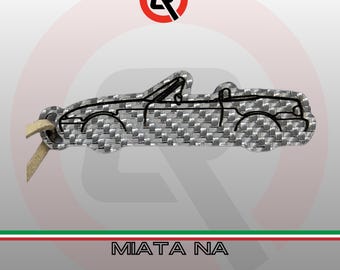 Miata NA carbon fiber keyring | With custom name or logo | Made in Italy | Car enthusiast gift