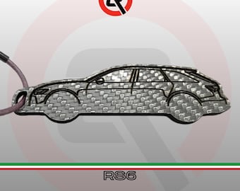 RS6 carbon fiber keychain | With custom name or logo | Made in Italy | Car enthusiast gift