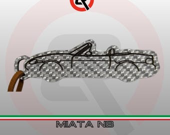 Miata NB carbon fiber keyring | With custom name or logo | Made in Italy | Car enthusiast gift