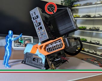 PC case The Frame, open frame, ATX motherboard, SFX power supply, logo and colours customizable