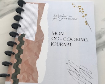 Mon Co-Cooking Journal - livre de recettes - recettes de familles - cahier recettes personnalisable, cadeau fête des mères, cadeau mariage