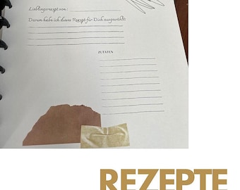 Kochbuch Rezeptordner zum Selbst Ausfüllen – Co‑Cooking Journal – DIY Rezeptalbum mit 18 pages – Geschenk zur Hochzeit, Familie & Freunde