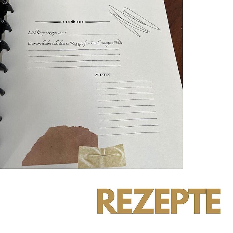 Kochbuch Rezeptordner zum Selbst Ausfüllen – Co‑Cooking Journal – DIY Rezeptalbum mit 18 pages – Geschenk zur Hochzeit, Familie & Freunde image 1