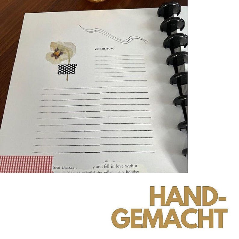 Kochbuch Rezeptordner zum Selbst Ausfüllen – Co‑Cooking Journal – DIY Rezeptalbum mit 18 pages – Geschenk zur Hochzeit, Familie & Freunde image 2