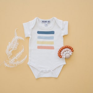 Organic Baby Onesie, Rainbow Baby Bodysuit, Pregnancy Announcement Onesie, New Baby Gift, gender neutral baby, rainbow onesie, newborn