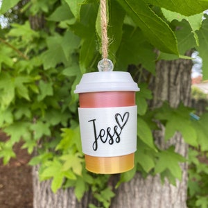 Personalized Coffee Cup Ornament Christmas Holiday Custom