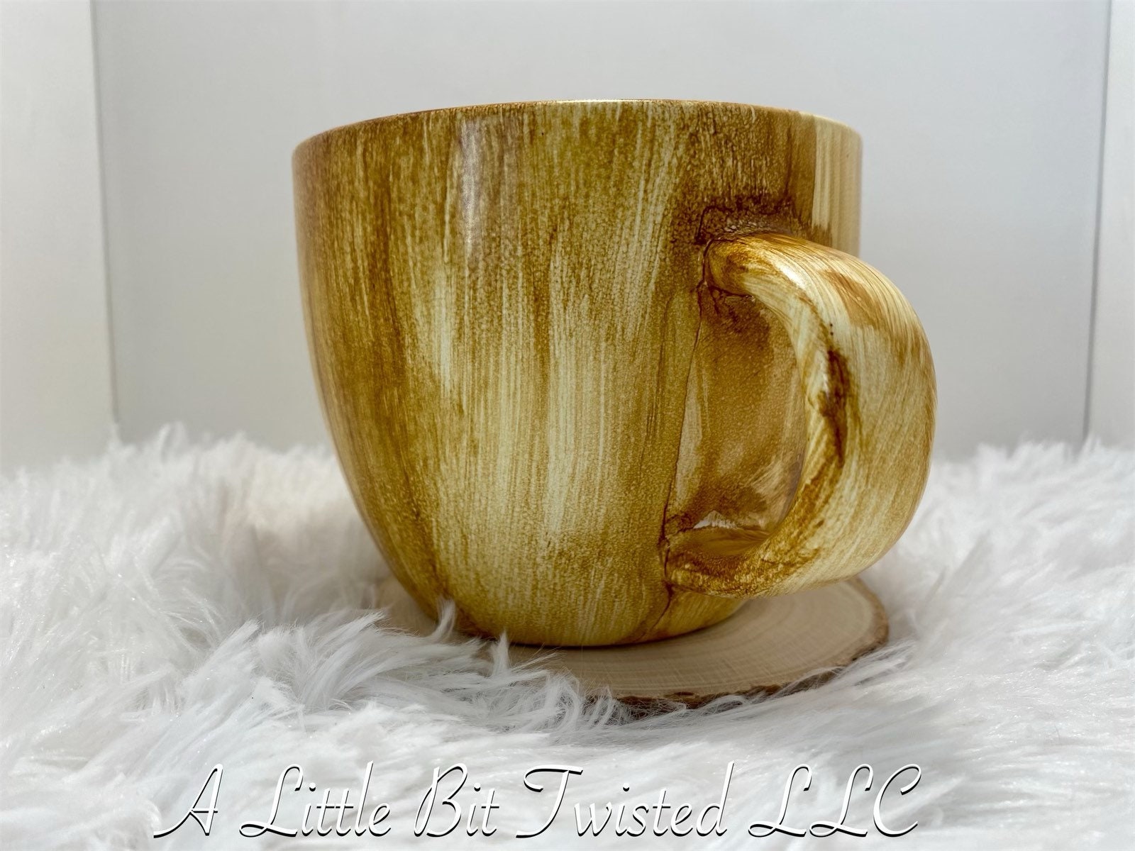 Taza de café tallado de árbol de grano de madera | Etsy