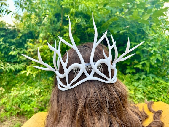 Antler Crown, Renaissance Faire Cosplay Headpiece - Etsy display picture 1