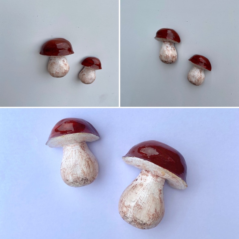 Cute Small Handmade Brown Mushrooms Etsy