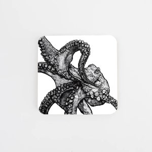 Octopus Coaster / Drink Mat - cork backing