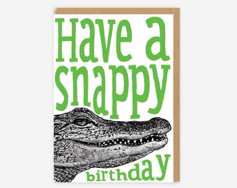 Age 4 Today Happy Birthday Greeting Card Crocodile Cake Snappy Day Star Metallic