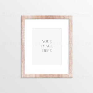 8x10 Digitale frame mockup, Verticale houten frame mockup, Boho hout frame mockup, Picture frame mockup met mat, Rustieke mockup frame, PSD, JPG