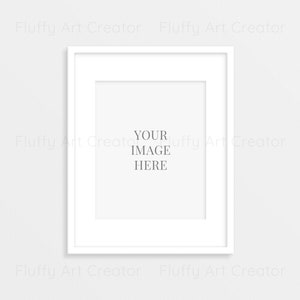 May include: White picture frame with a white mat and a white background. The text "YOUR IMAGE HERE" is centered in the frame.