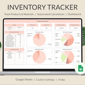 Inventory Tracker Spreadsheet Small Business Inventory Template Google Sheets, Inventory Management, Material & Product Inventory Log