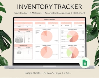 Inventory Tracker Spreadsheet Small Business Inventory Template Google Sheets, Inventory Management, Material & Product Inventory Log
