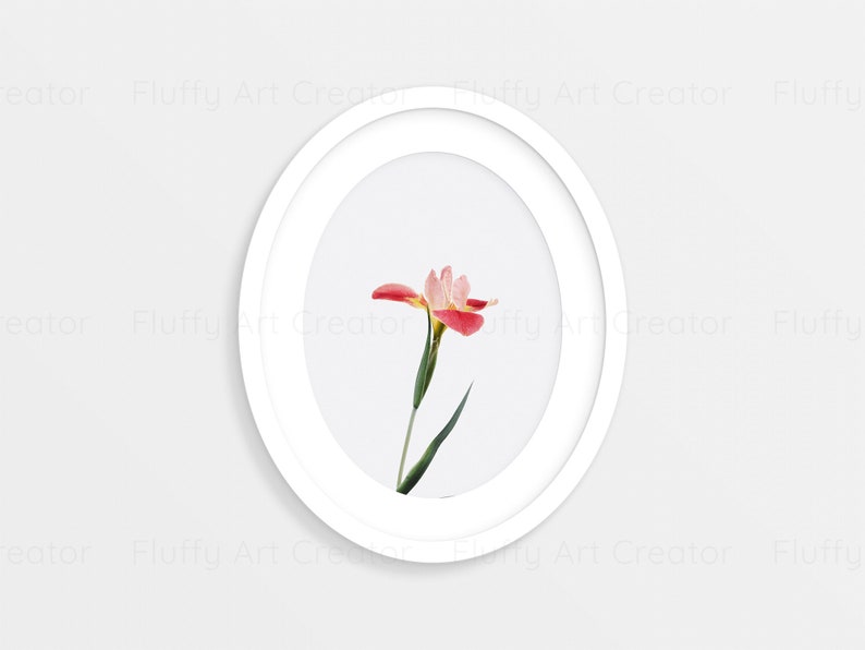 Oval Frame Mockup 8x10, White Oval Picture Frame, White Oval Wall Frame