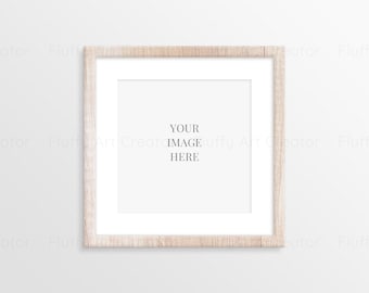 Square nordic picture frame, Wood picture frame, Scandinavian mockup, Square wood frame, Mockup frame,  12x12, Square photo frame, Wall art