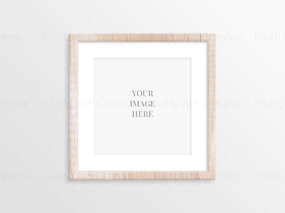 Square nordic picture frame, Wood picture frame, Scandinavian mockup, Square wood frame, Mockup frame,  12x12, Square photo frame, Wall art