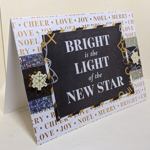 Handgefertigte Weihnachtskarte/"Hell ist das Licht des neuen Sterns"/Blank Innen