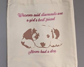 Einkaufstasche/Geschenktasche/Hund sind die besten Freund eines Mädchens