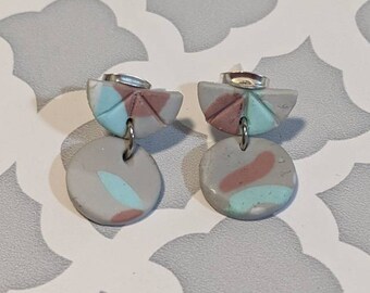 Once In A Blue Moon/ Polymer Clay Earrings