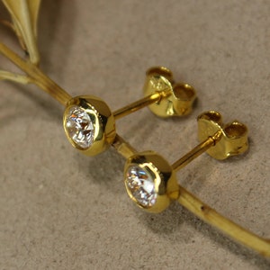 Real Diamond Studs Earrings,18K Solid Gold, High Quality Diamond Earrings, Real Diamond  Earrings, Studs Earrings, Solitaire Studs Earrings,