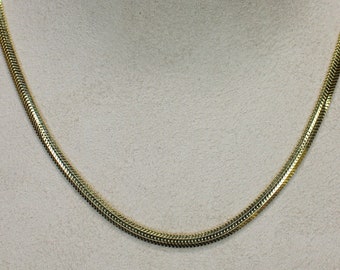 Collana a serpente in oro 14 carati, catena a spina di pesce